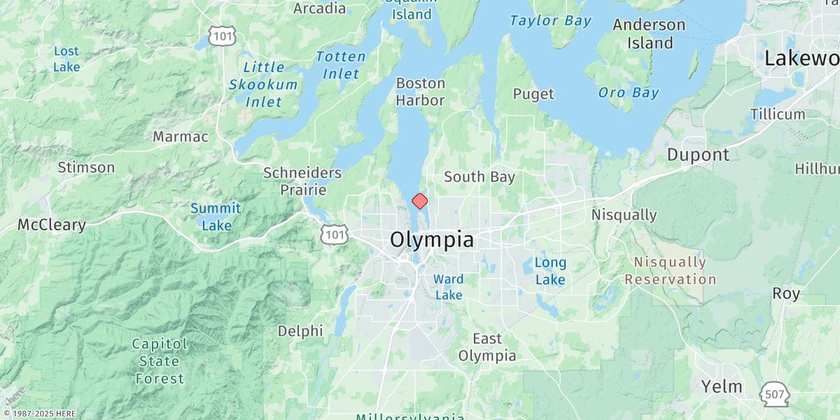 Map of Olympia, Budd Inlet