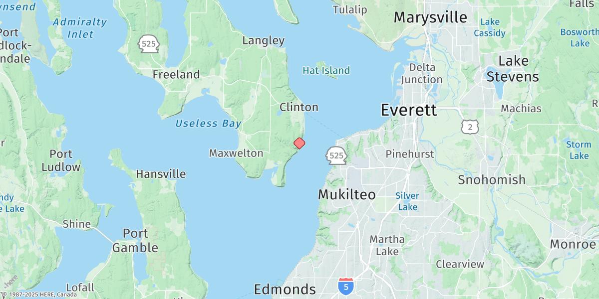 Map of Glendale, Whidbey Island