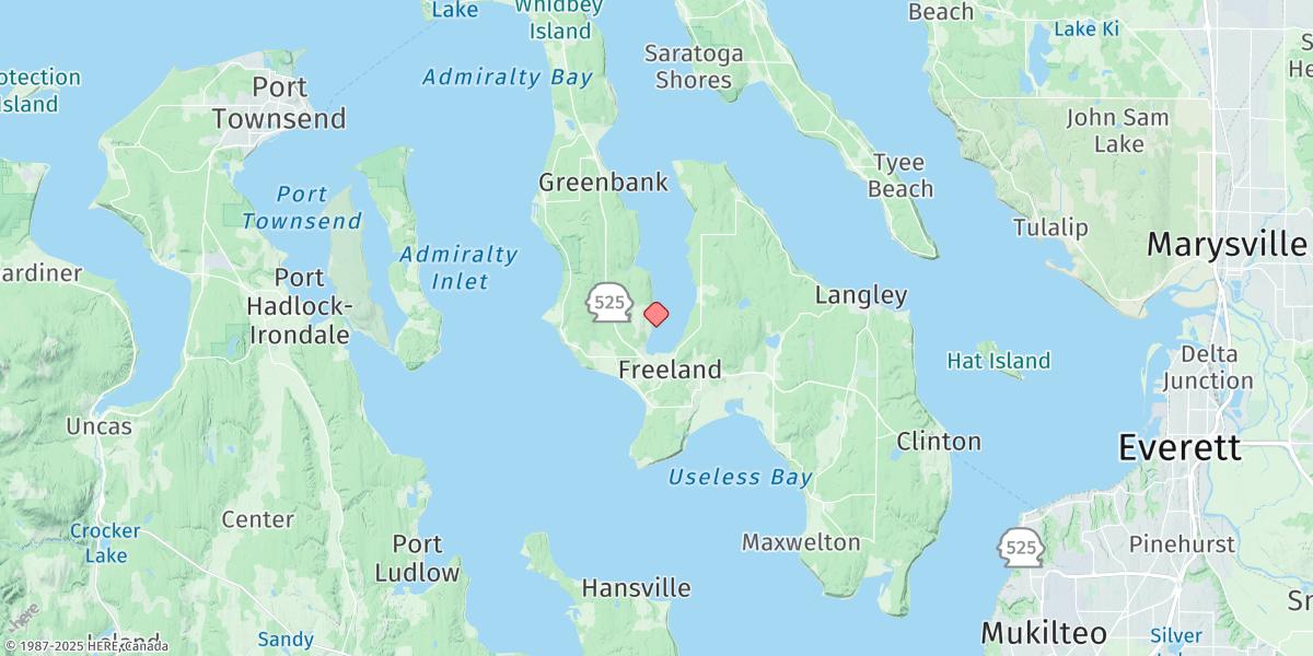 Map of Holly Farms Harbor, Holmes Harbor, Whidbey I.