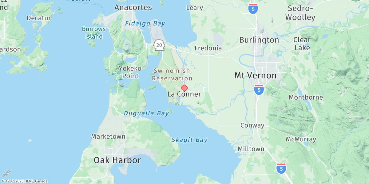 Map of La Conner, Swinomish Channel