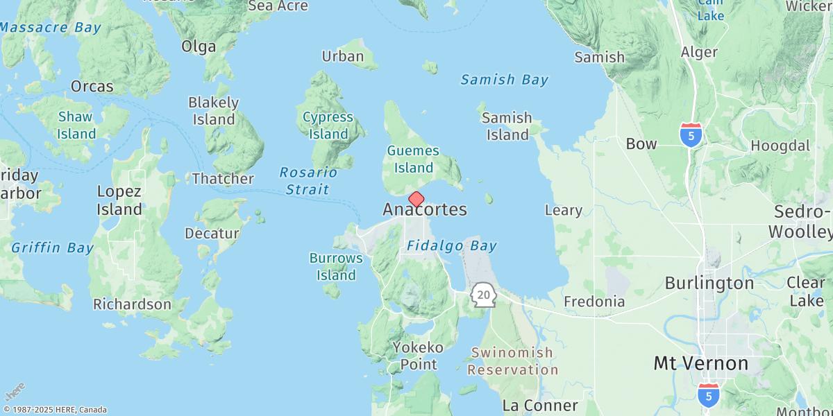 Map of Anacortes, Guemes Channel