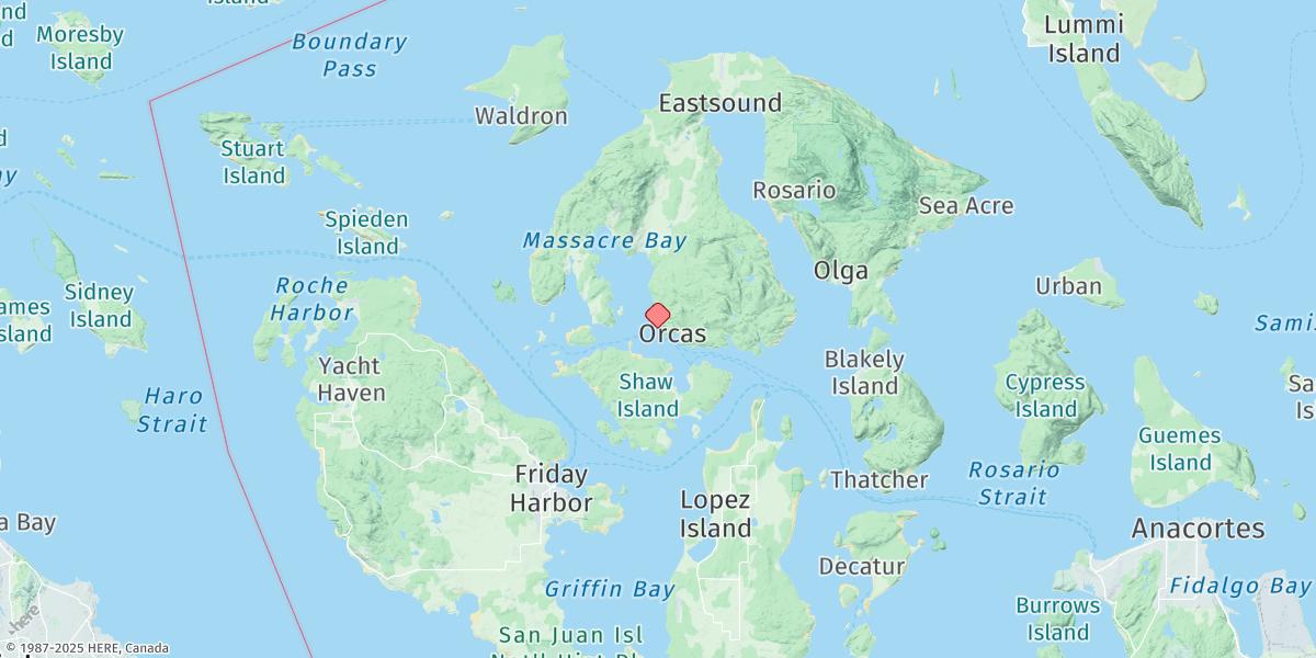 Map of Orcas, Orcas Island