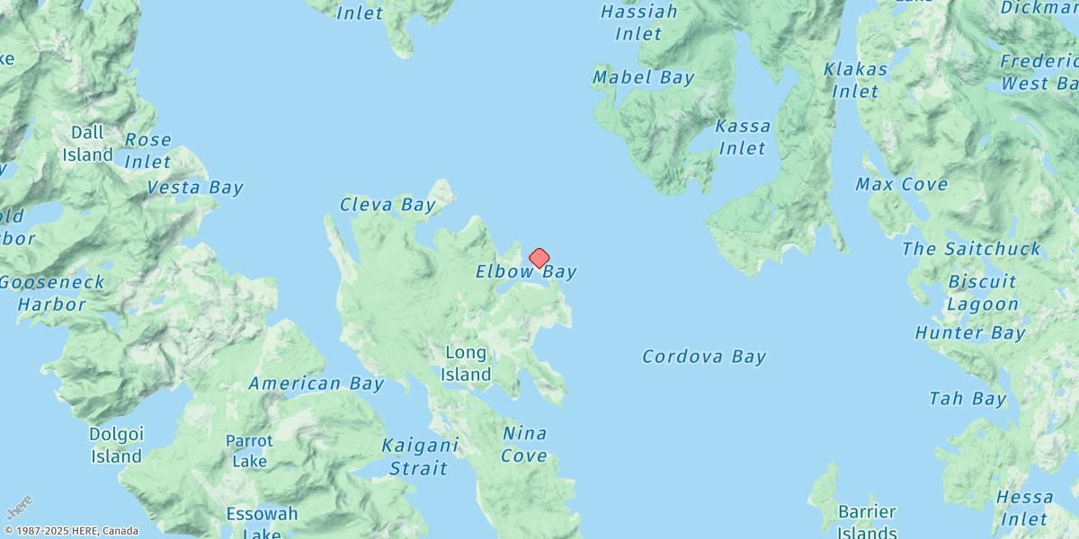 Map of Elbow Bay