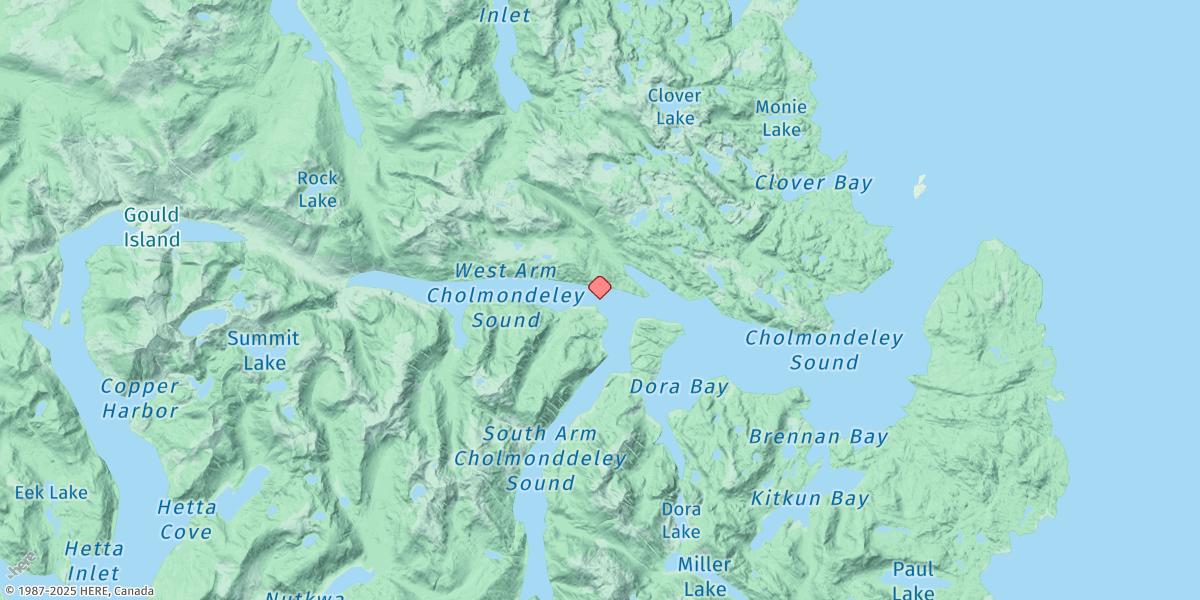 Map of Divide Head, Cholmondeley Sound