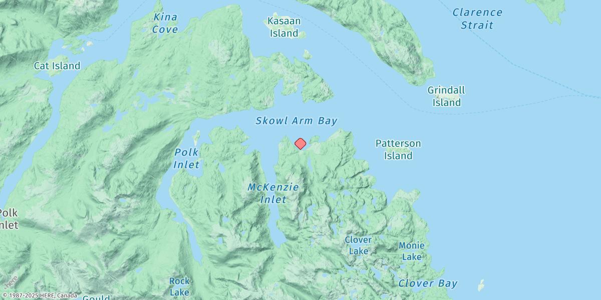 Map of Saltery Cove, Skowl Arm