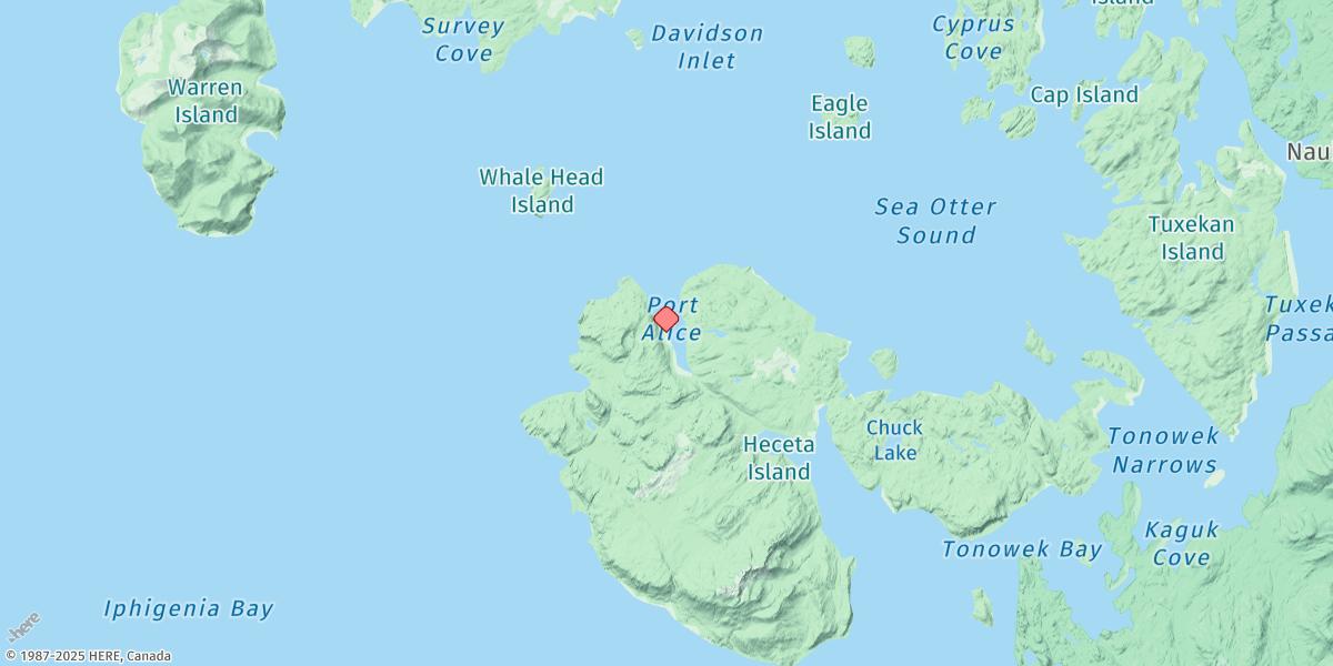 Map of Port Alice, Heceta Island