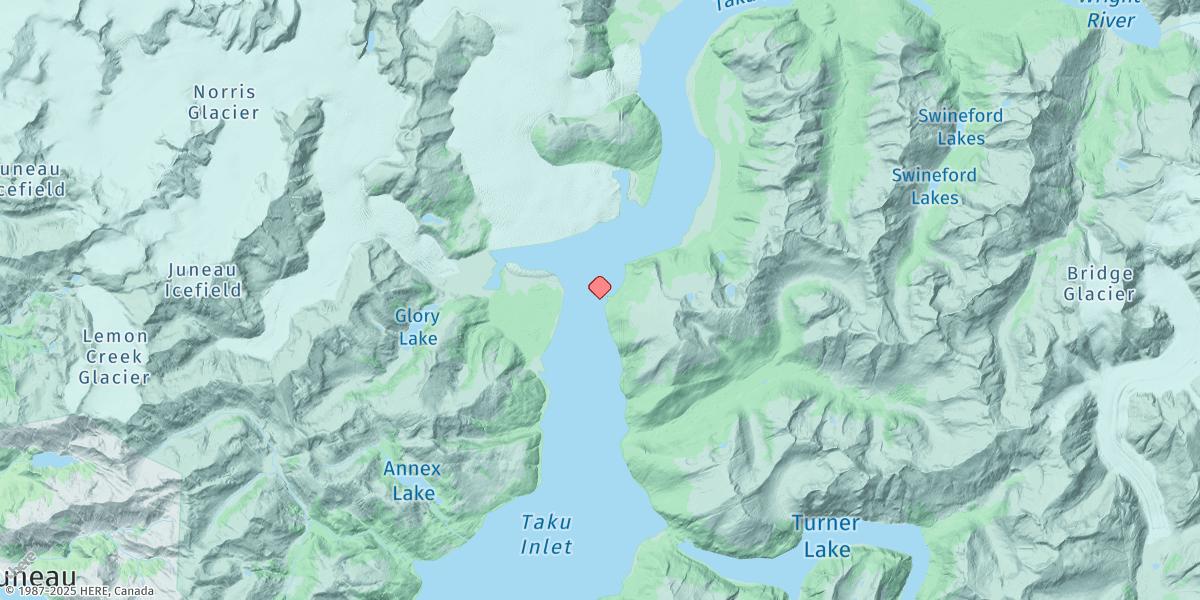 Map of Taku Point, Taku Inlet