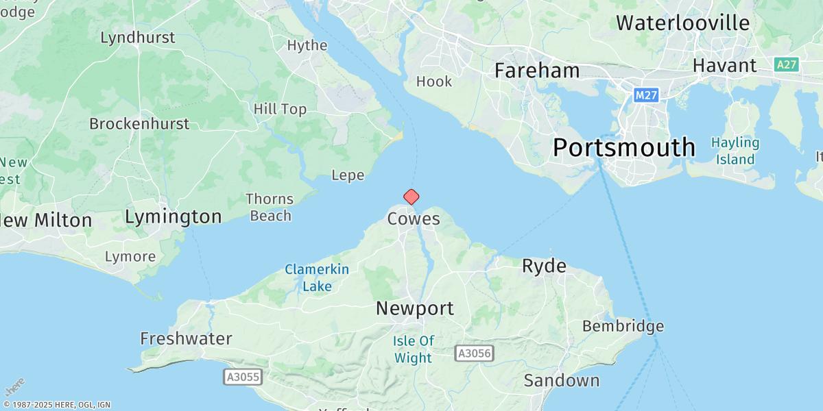 Map of Cowes
