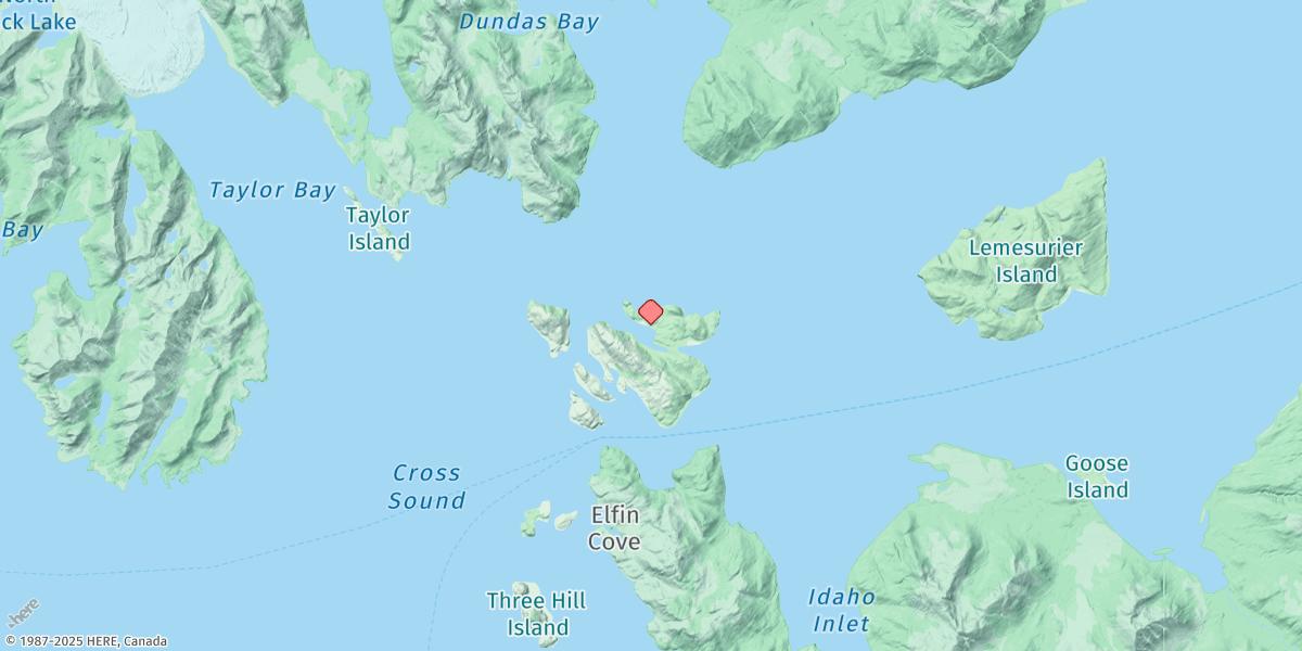 Map of Inian Cove, North Inian Pass