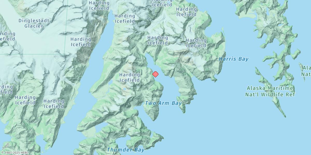 Map of Two Arm Bay, Harris Bay