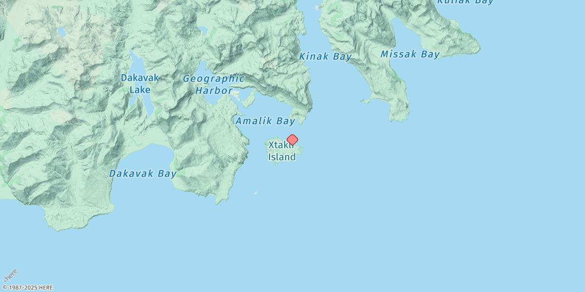 Map of Takli Island, Shelikof Strait