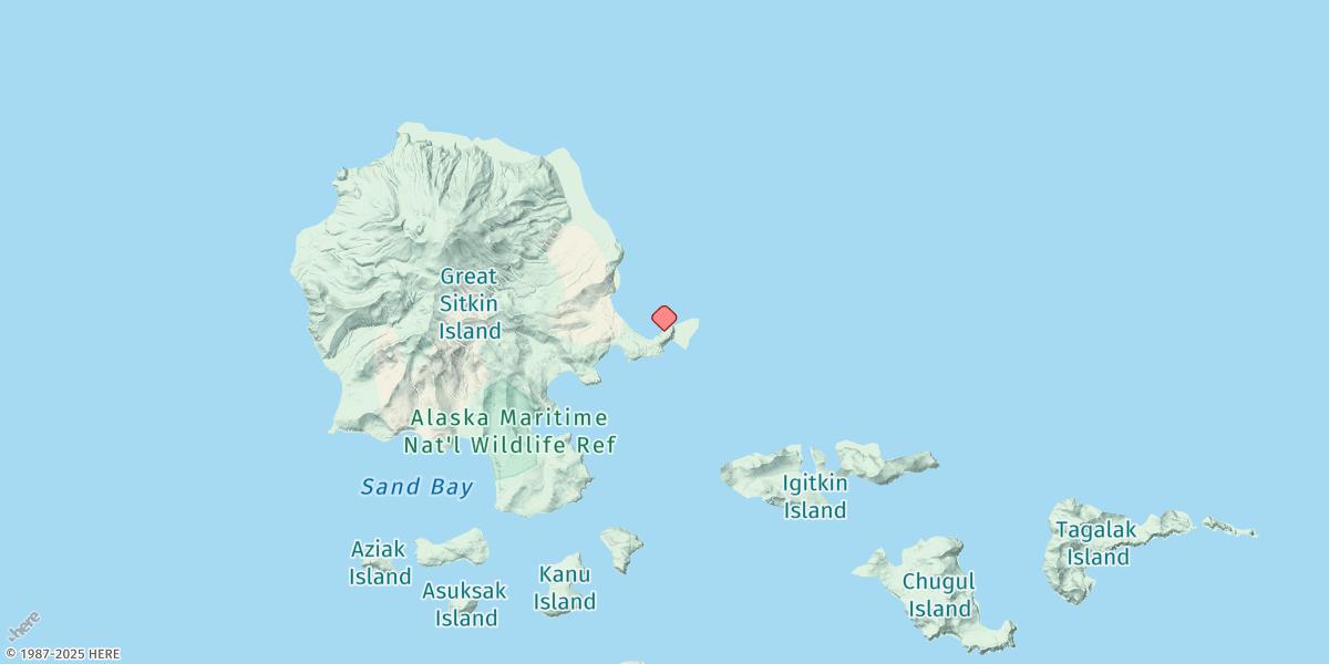 Map of Bugle Point, Great Sitkin Island