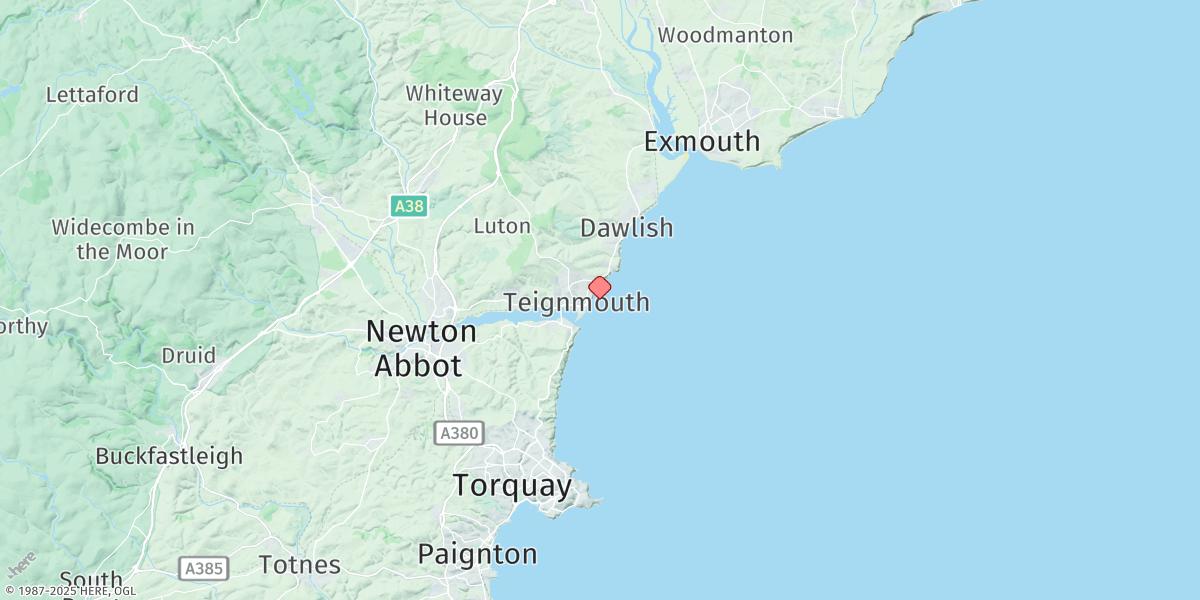 Map of Teignmouth (Approaches)