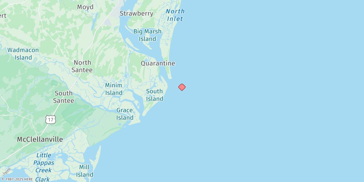 Map of Winyah Bay Entrance (South Jetty)