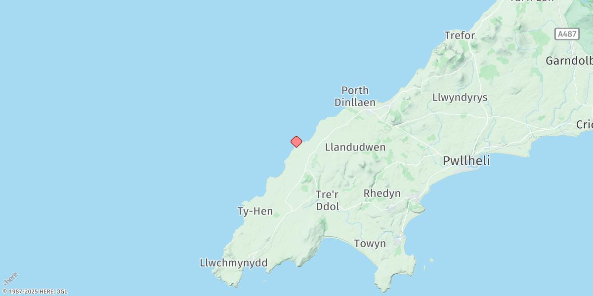 Map of Porth Ysgaden