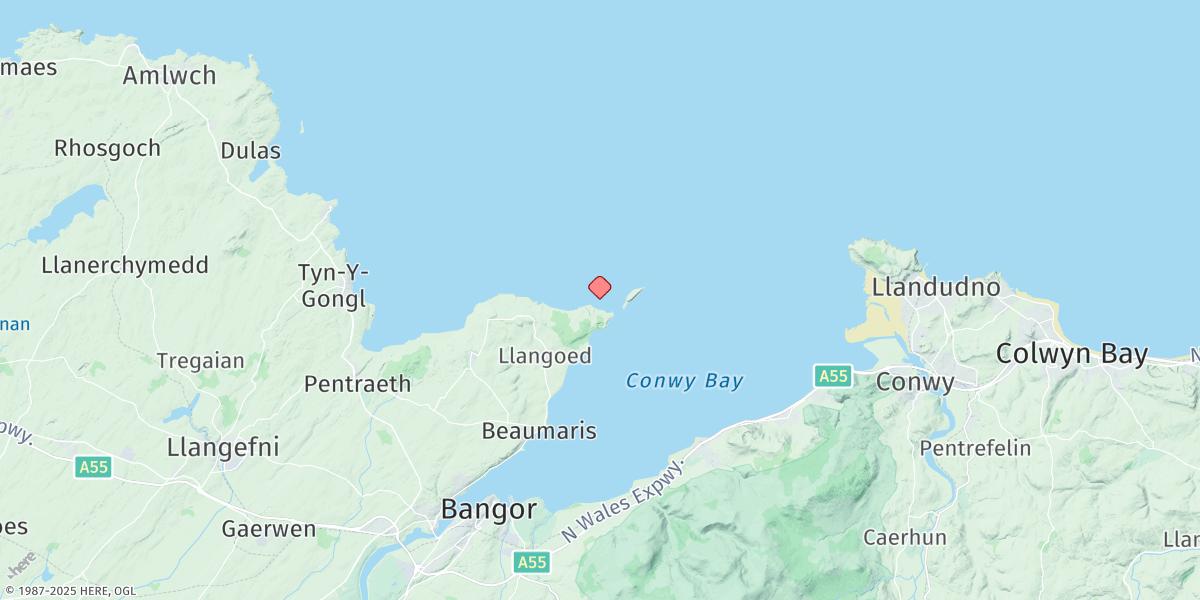 Map of Trwyn Dinmor
