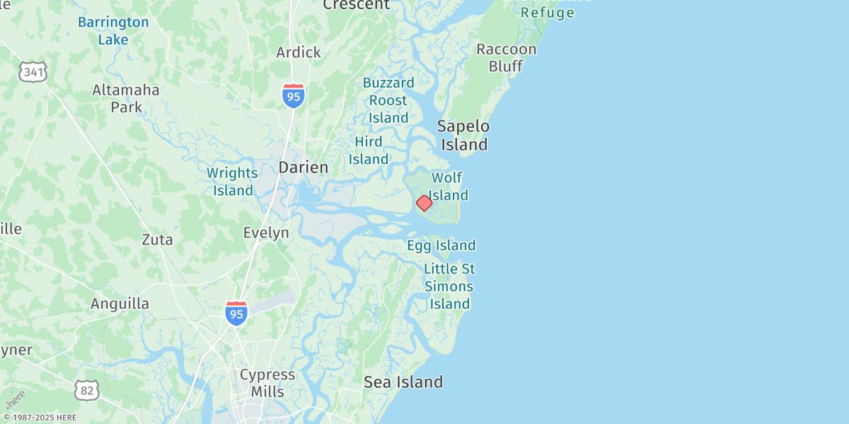 Map of Wolf Island, South End