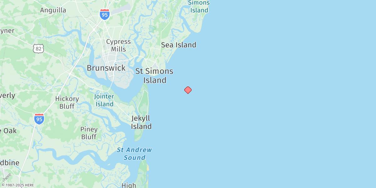 Map of St. Simons Sound Bar