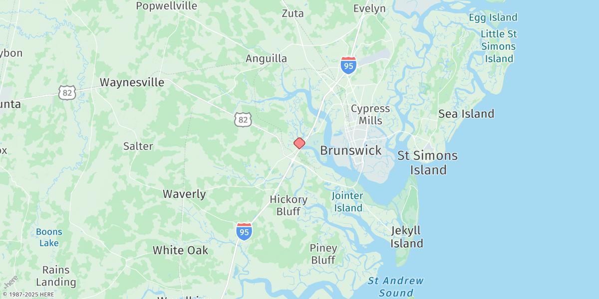 Map of Highway Bridge, South Brunswick River