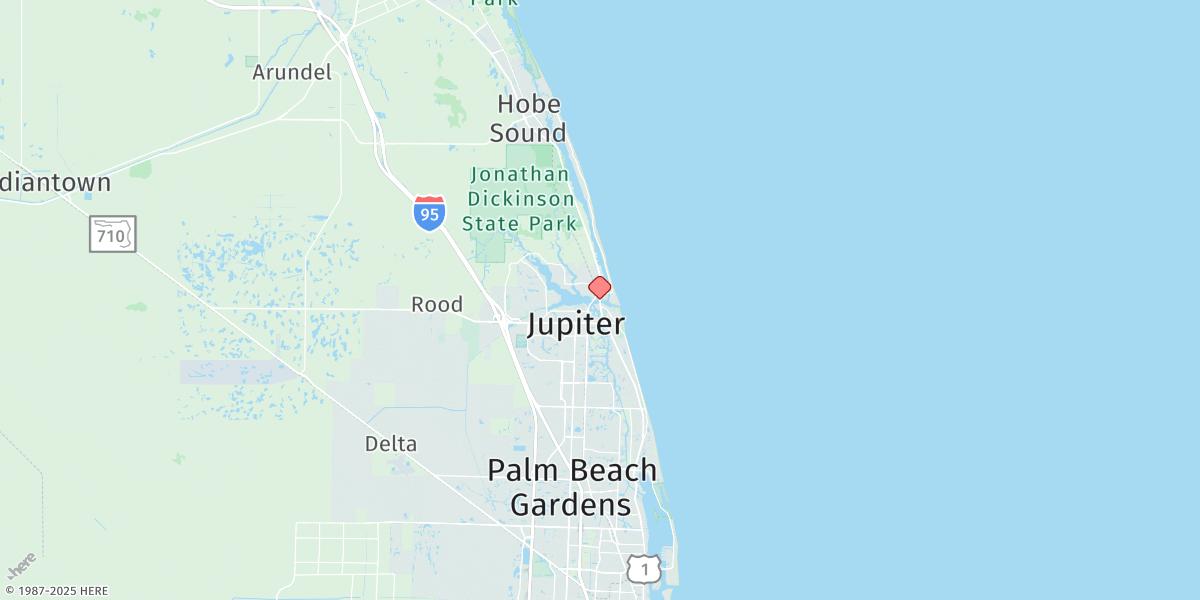 Map of Jupiter Inlet, U.s. Highway 1 Bridge