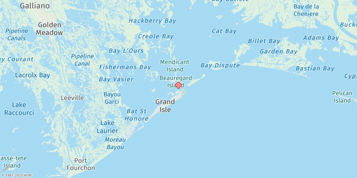 Map of Bayou Rigaud, Grand Isle