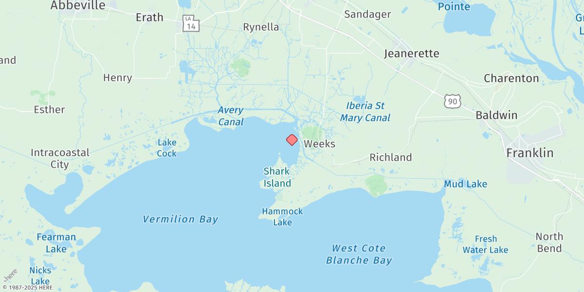 Map of Weeks Bay, Vermilion Bay, Louisiana (Sub)