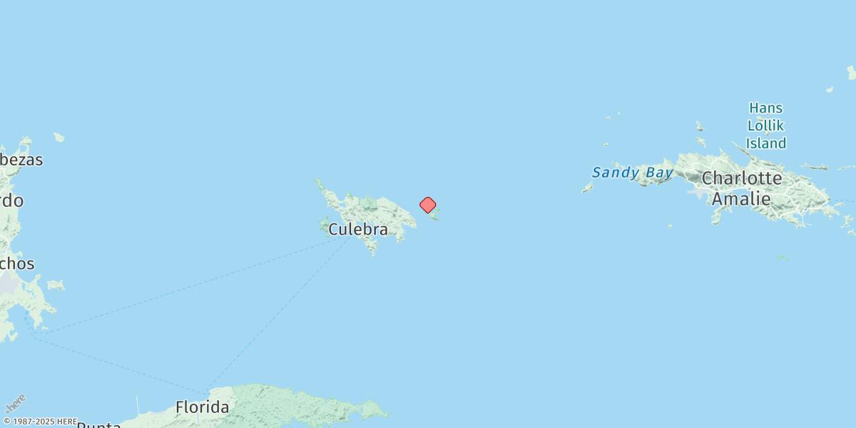 Map of Culebrita, Isla
