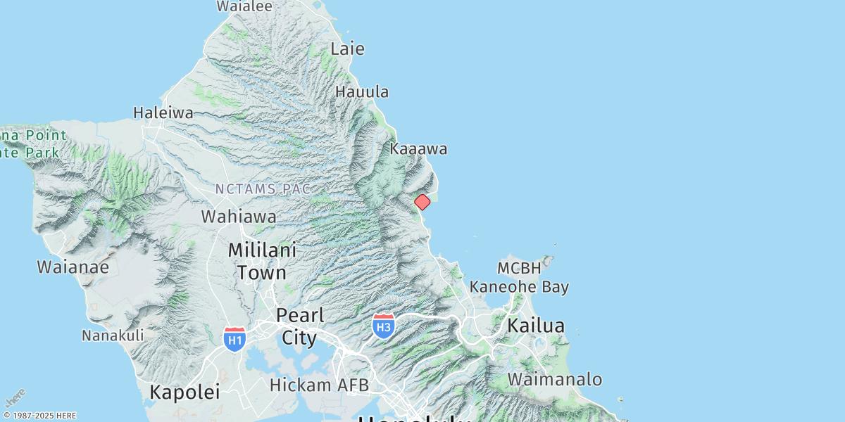 Map of Waikane, Kaneohe Bay