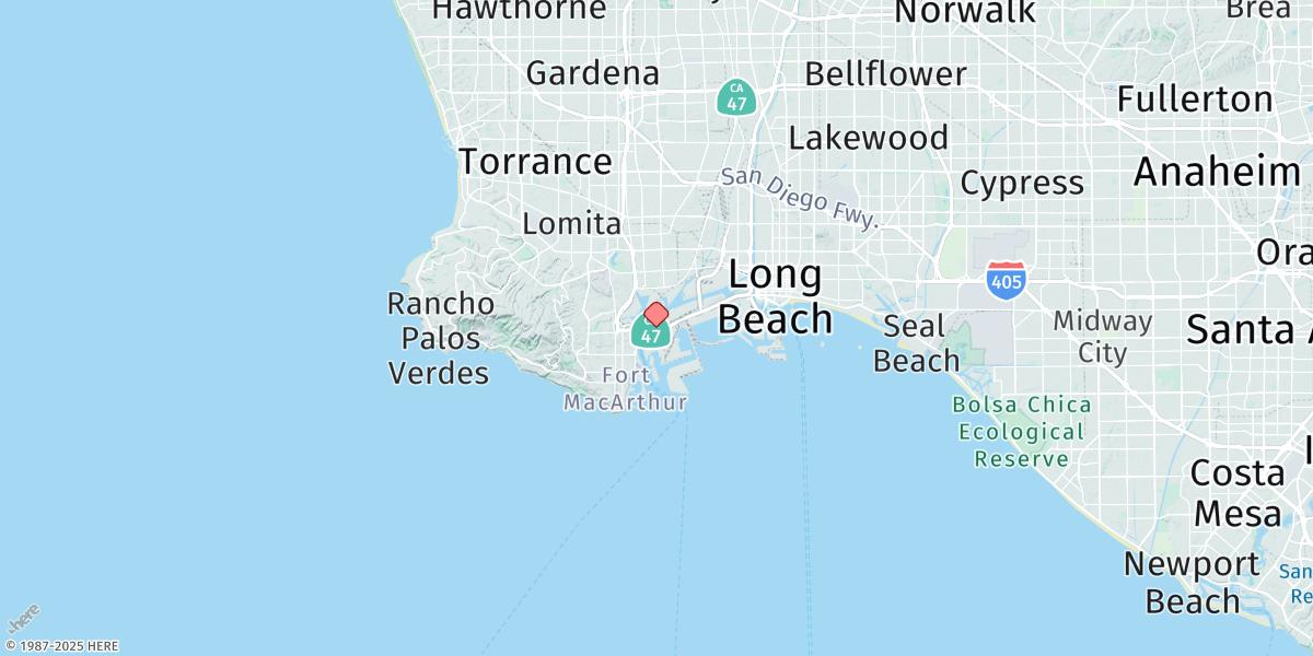 Map of Los Angeles Harbor, Mormon Island