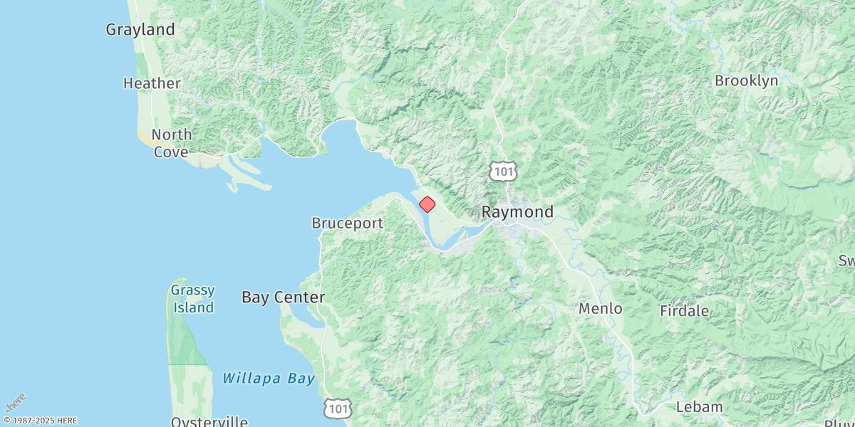Map of Mailboat Slough, Willapa River