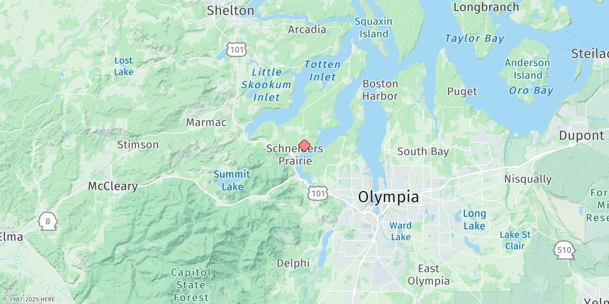 Map of Rocky Point, Eld Inlet