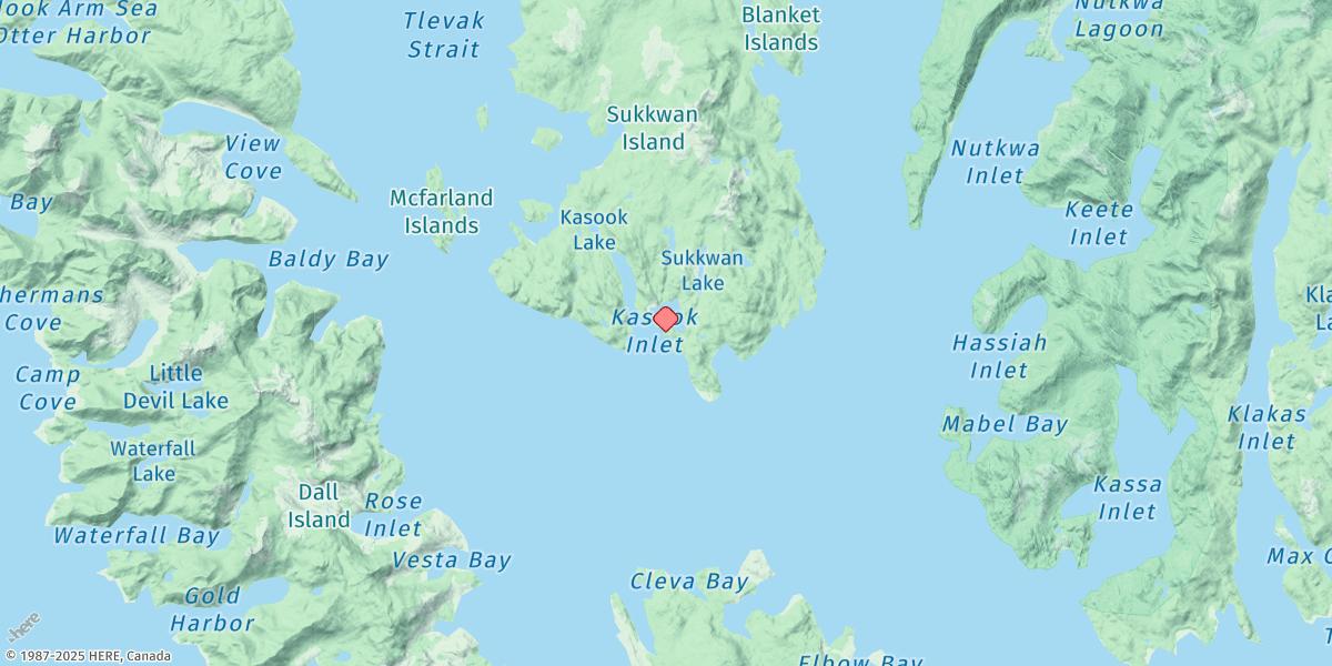Map of Kasook Inlet, Sukkwan Island