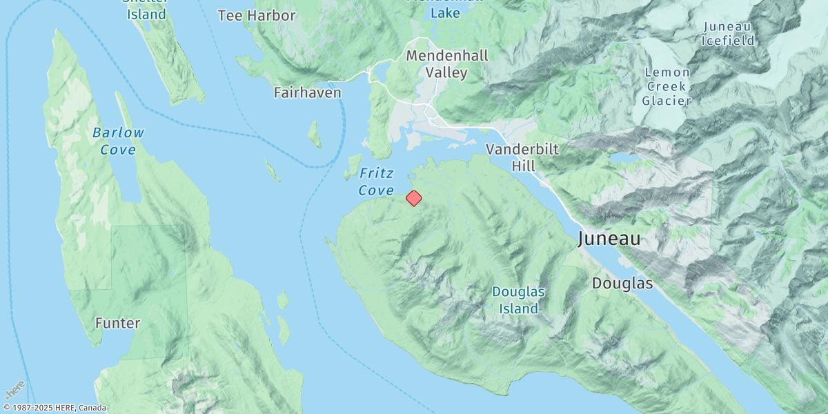 Map of Fritz Cove, Douglas Island