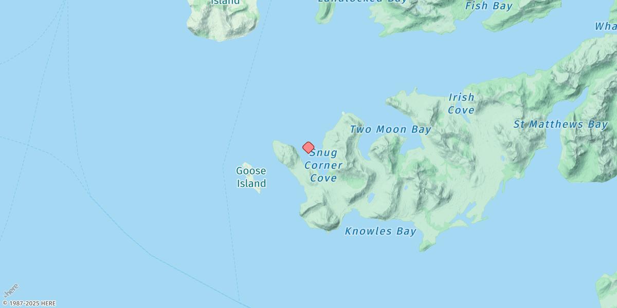 Map of Snug Corner Cove, Port Fidalgo