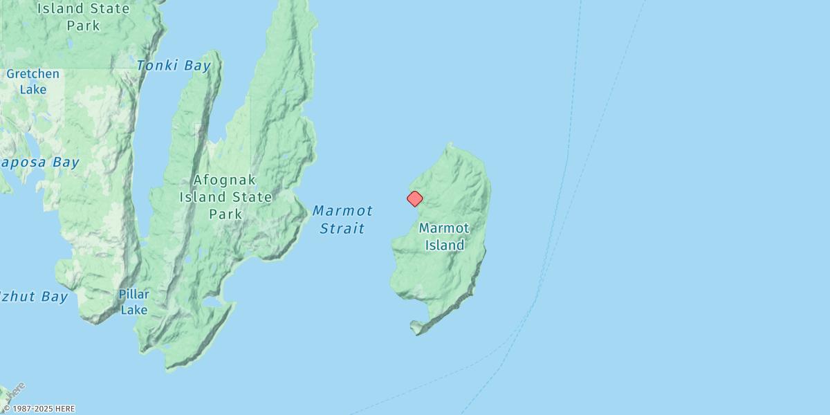 Map of Marmot Island, Marmot Strait