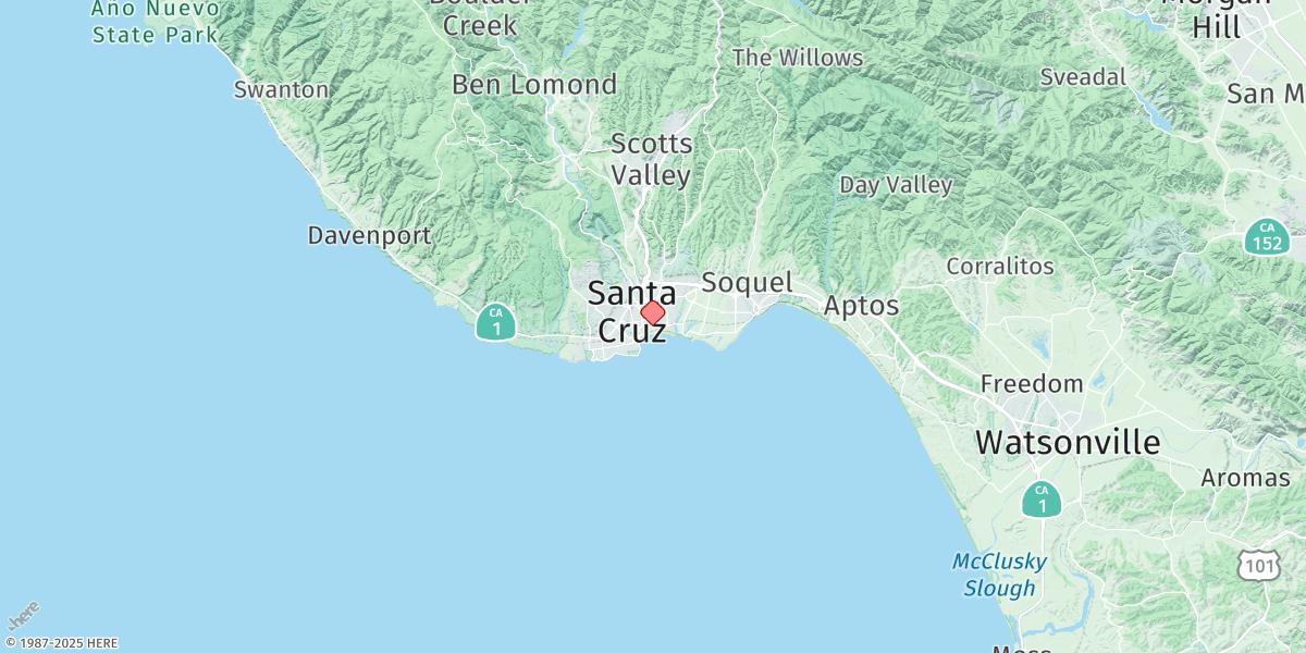 Map of Santa Cruz, Monterey Bay, California (Sub)