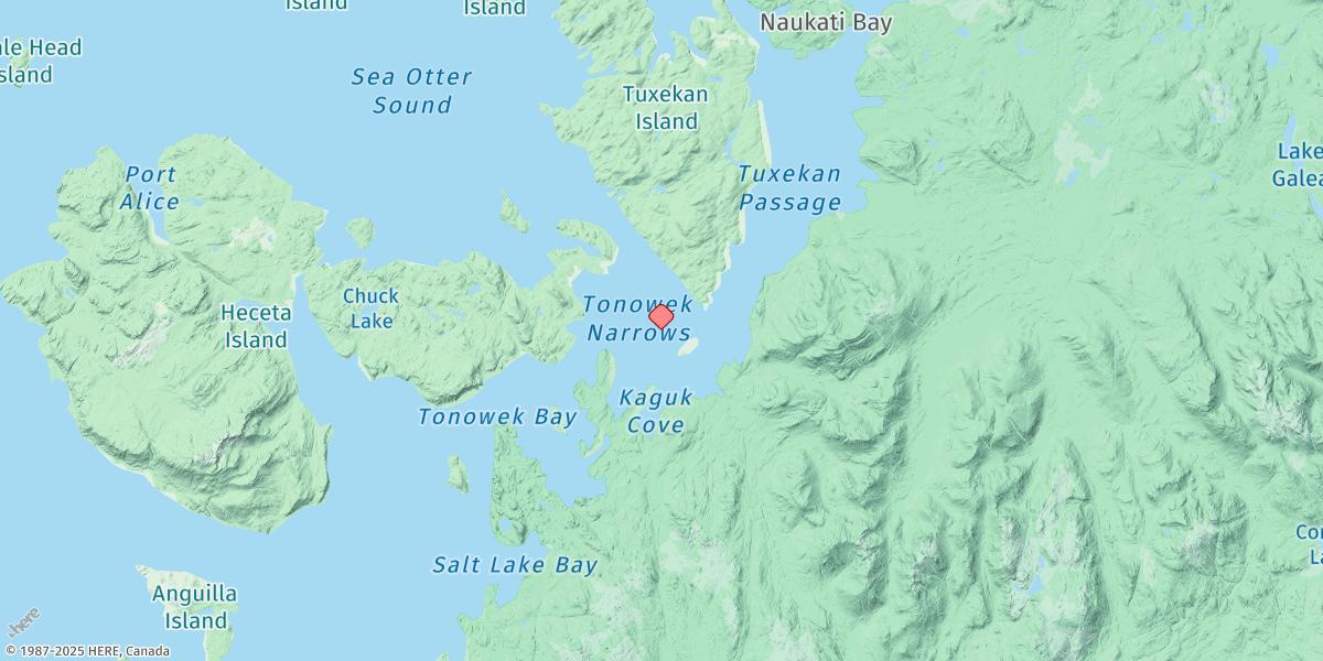 Map of Tuxekan Passage (South End), Davidson Inlet