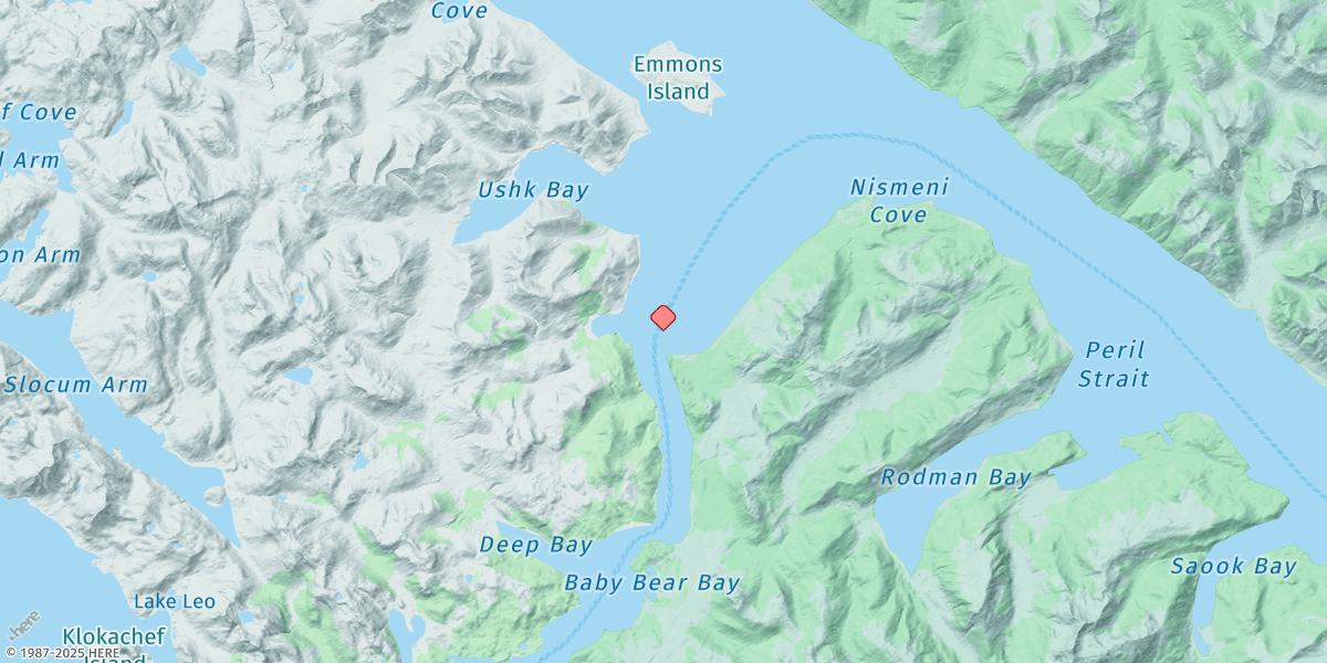 Map of Povorotni Island, Pogibshi Point