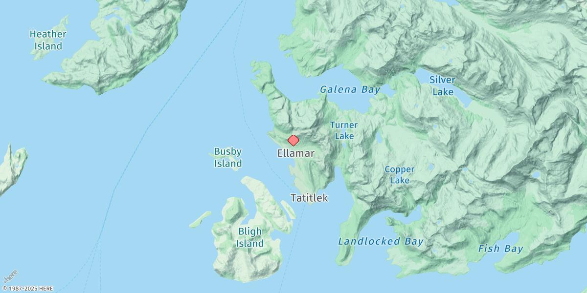 Map of Ellamar, Tatitlek Narrows, Valdez Arm
