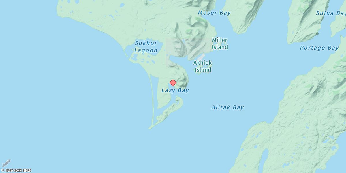 Map of Lazy Bay, Alitak Bay, Alaska (Sub)