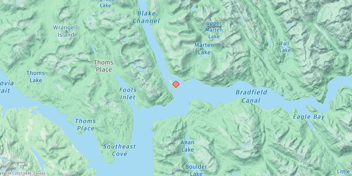 Map of Blake Island, Bradfield Canal