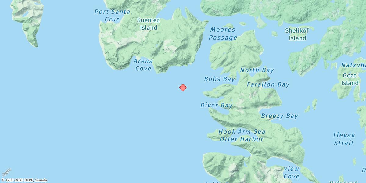 Map of Diver Islands, Meares Passage