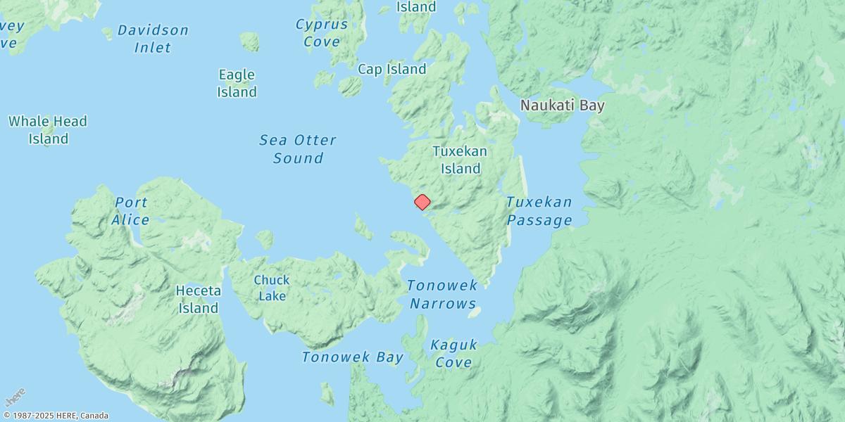 Map of Karheen, Sea Otter Sound, Davidson Inlet