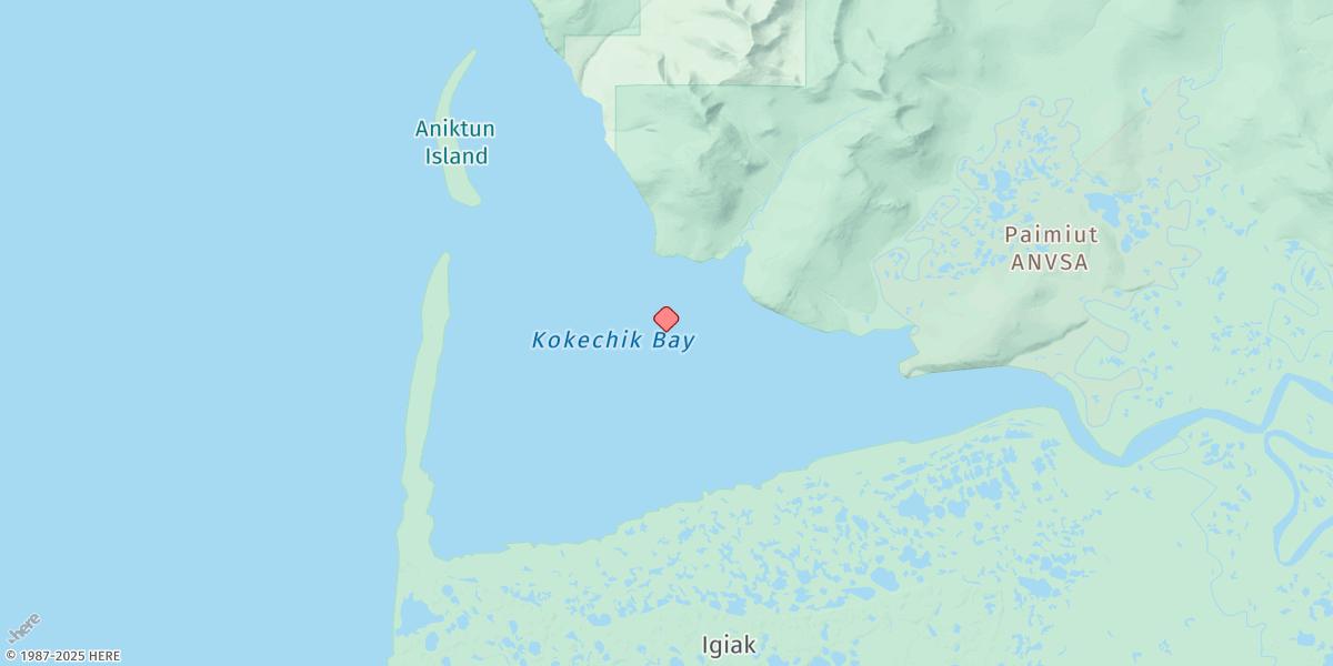 Map of Kokechik Bay, Bering Sea