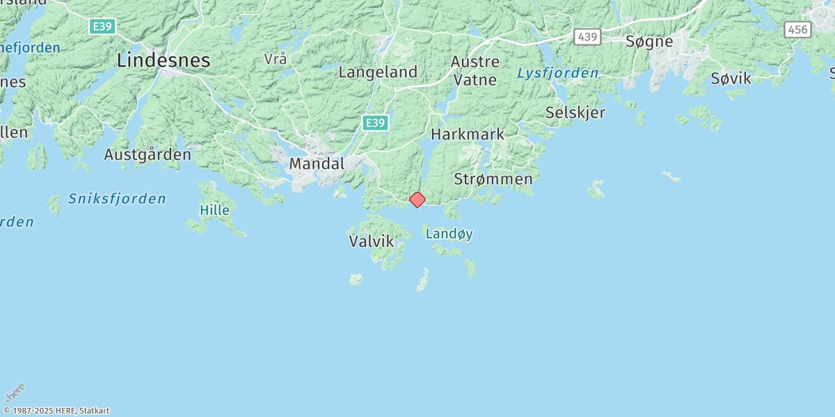 Map of Tregde