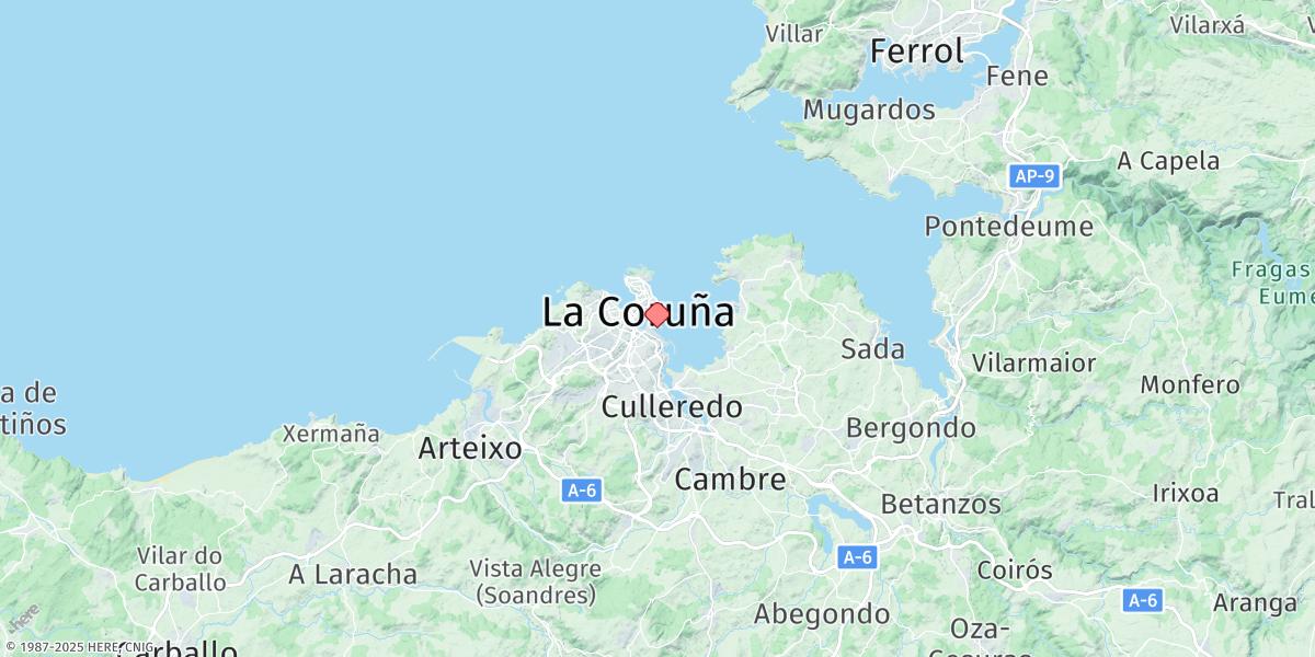 Map of A Coruña