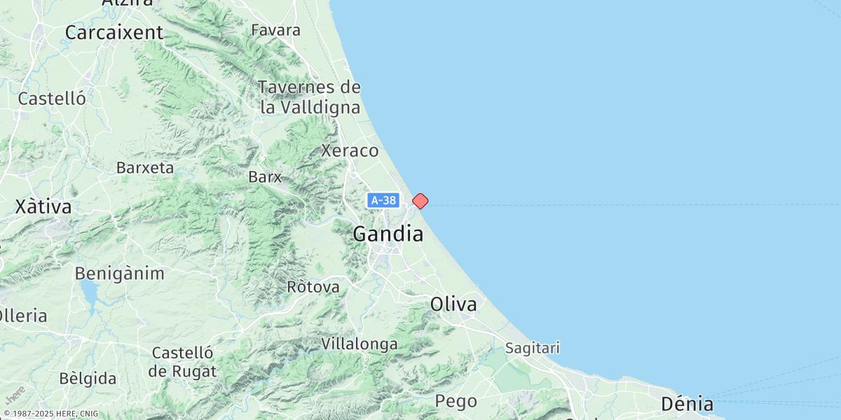 Map of Gandía