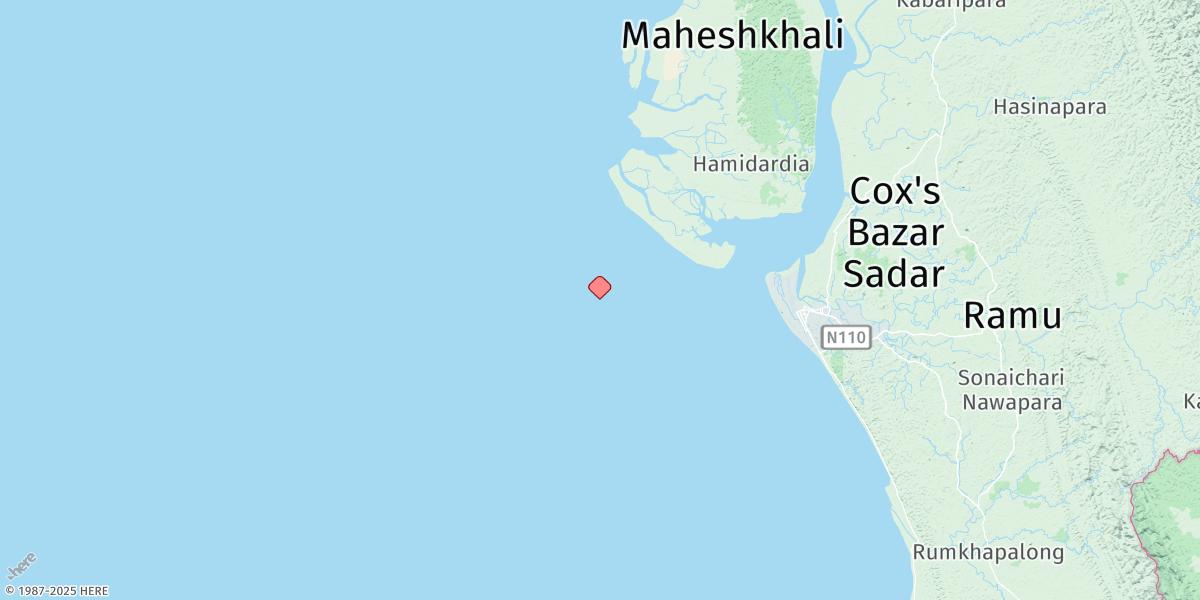 Map of Cox's Bazaar