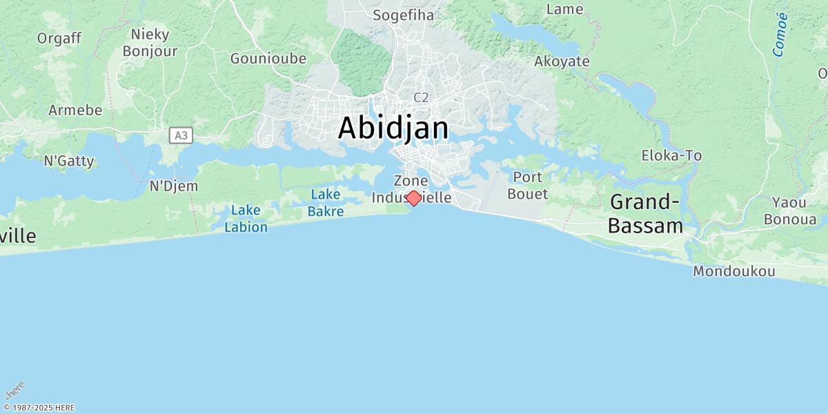Map of Abidjan-vridi