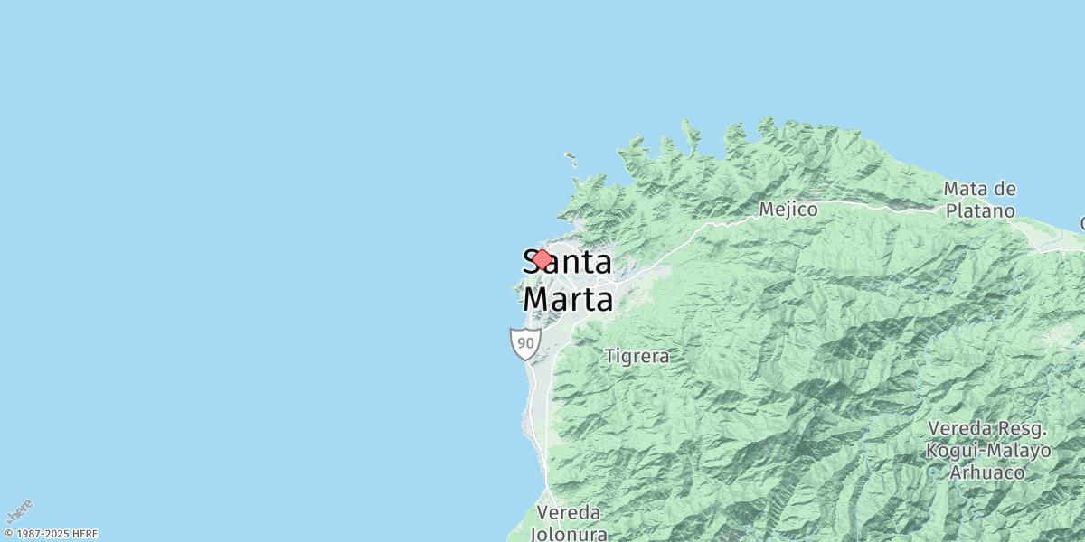 Map of Santa Marta